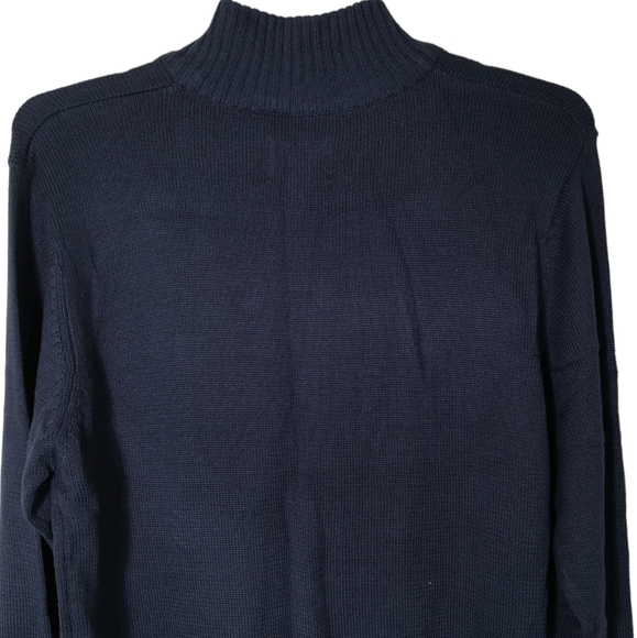 Coleman Quarter-Zip Sweater Men's  Size L Deep Sea  Zipper Pocket  Dark Blue New - Picture 9 of 12